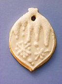 White decorated sweet pastry biscuit as Christmas bauble