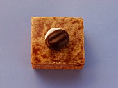 Gingerbread square with mocha bean