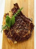 Barbecued ribeye steak