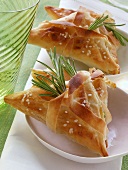 Filo parcels with sesame and rosemary