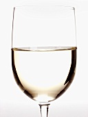 White wine glass, half filled (upper part)