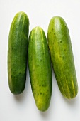 Three fresh cucumbers