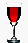 Cranberry juice in stemmed glass