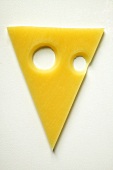 Triangular slice of Emmental cheese