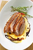 Duck breast on polenta