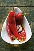 Pickled red chili peppers