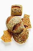 Various types of wholemeal bread and crispbread