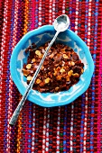 Dried chili flakes with spoon