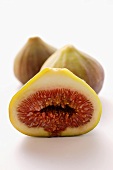 Fresh figs, one halved