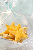 Star biscuits with yellow icing