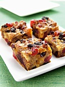 Bread pudding with dried fruit