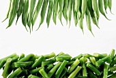 Fresh and cooked green beans
