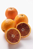 Whole and half blood oranges