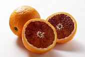 Whole and half blood oranges