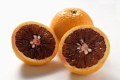 Whole and half blood oranges