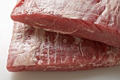 Raw flank steaks (close-up)