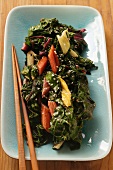 Fried chard with sesame