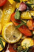Pickled vegetables with herbs and garlic