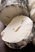 Goat's cheese with ash, slices cut