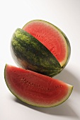 Watermelon with slice cut out