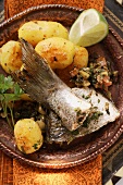 Sea bass with roast potatoes (Morocco)