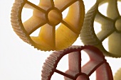 Coloured pasta wheels (detail)