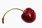Cherry with drops of water