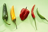 Various types of chili peppers