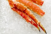 King crab legs on ice