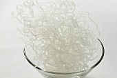 Glass noodles in glass bowl