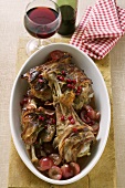Braised lamb with cranberries and grapes