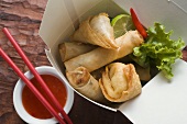 Deep-fried wontons and spring rolls to take away