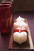 Burning candles for Valentine's Day