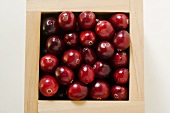 Cranberries in wooden box