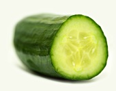 Cucumber, with a piece cut off