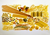 Assorted Types of Pasta