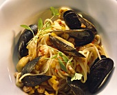 Linguini with Seafood and Basil