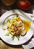 Curry-Reissalat mit Huhn und Mango