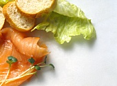 Salmon; French Bread & Lettuce