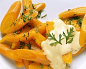 Carrot Salad with Gorgonzola Cheese Hollandaise