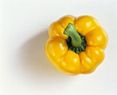A yellow pepper (top with stalk)