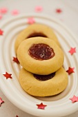 Three Husarenkrapfen (Hussar cookies)