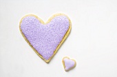 Lilac heart-shaped biscuits