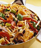 Chicken, noodle and vegetable stir-fry