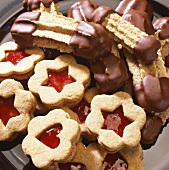 Jam biscuits and piped biscuits