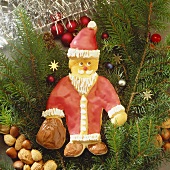 Baked Father Christmas (biscuit dough with icing)