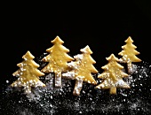 Pastry Christmas trees with pearl sugar