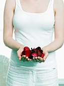 A handful of rose petals