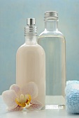 Two cosmetic bottles