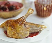 Gebratene Ente mit Cranberrysauce